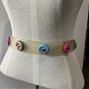 Vintage Y2k S Clear Acrylic Belt Bottle Cap Pop Kidcore Kitsch Punk Belt Women S
